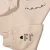 Sudadera con cuello redondo bordada con letras, regalo más vendido de Etsy para el Día de la Madre, sudadera casual de comercio exterior, estampado personalizado