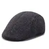 Boina de Otoño e Invierno Gorra de Temperamento Delantera Gorras Retro para Hombres Gorra Rayada para Personas de Mediana Edad y Mayores Sombrero de Sol de Color Sólido Ligero