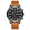 Nuevo Reloj de Cuarzo para Hombre, Estilo Casual de Negocios, Resistente al Agua, Moderno y Genial, Reloj para Hombre con Correa de Cuero Bicolor