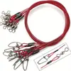 Líder de Acero para Pesca en Mar con Señuelo Transfronterizo, Cable de Acero para Pesca, Guía Resistente para Peces de Agua Salada con Giratorio y Hebilla