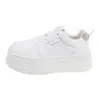 Zapatillas blancas para mujer con suela de plataforma, novedad versátil otoño 2026, puntera redonda, ligeras, cómodas, zapatillas deportivas