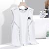 Chaleco de seda de hielo para hombre, camiseta deportiva de verano para fitness, camiseta fina de entrenamiento con hombros anchos, sin mangas, de secado rápido, moda masculina