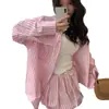 Chic Coreano 2026 Primavera y Verano Nuevo Conjunto de 2 Piezas: Camisa de Manga Larga Rayada Estilo Francés + Falda de Cintura Elástica