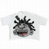 Sitio Independiente de Ebay Gótico Urbano Americano High Street Camiseta Holgada con Estampado de Dibujos Animados Peculiares, Top de Manga Corta con Cuello Redondo, Tendencia al por Mayor