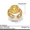 Anillo Retro de Acero Inoxidable de Lujo Ligero Europeo y Americano con Patrón de Retrato, Diseño de Nicho, Sensación de Alta Gama, Anillo Personalizado Que No Se Desvanece para Mujer