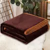 Manta lisa de flanela, quente para outono e inverno, manta de fleece coral, adequada para uso como manta de ar condicionado, manta de piquenique ou aquecedor de pernas