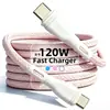 Cable de Datos Trenzado de Colores Cable de Carga Rápida PD de 120W para Apple 13/12/11XR/6/8plus