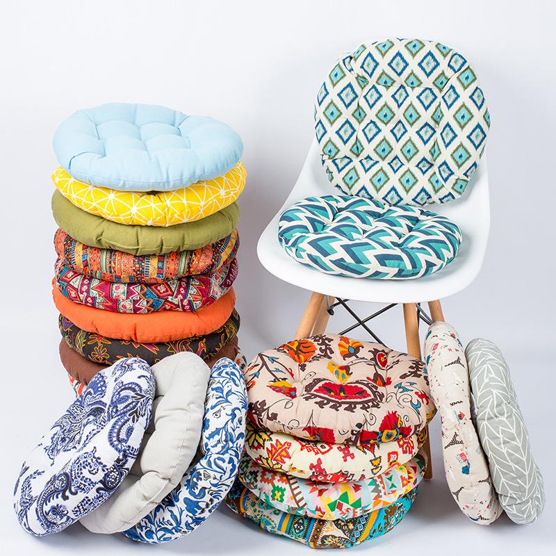 榻榻米圆形椅垫 加厚圆形椅垫 棉麻加厚椅垫