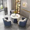 Conjunto de Sofá de Um Lugar de Luxo e Mesa de Centro para Lazer, Recepção de Hotel, Escritório, Sala de Vendas, Mesas e Cadeiras de Reunião, Salão de Beleza