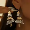 Pendientes Largos de Árbol de Navidad de Aleación Nueva Transfronterizos Moda Europea y Americana Nicho Elogio Personalidad Joyería para Orejas de Gama Alta