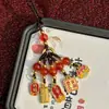 Joyas del Dios de la Fortuna Antiguo de la Suerte y la Seguridad Colgante para Llave de Coche Llavero de Coche Colgante del Mantra de Seis Caracteres Bendición de Paz Hecho a Mano