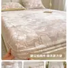 Conjunto de lençóis de cama espessos, estampados, de três peças, com textura tridimensional de veludo de leite, adequado para dormitórios estudantis, protetor de colchão tamanho solteiro 0,9m