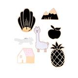 Broche nuevo de gota de aceite europeo y americano manzana casa globo aerostático broche divertido accesorios hebilla para bufanda aliexpress venta caliente