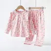 Conjunto de Roupa Íntima Infantil Algodão Puro Roupas de Outono e Calças para Meninos Algodão com Lycra Pijamas para Meninos Pequenos Roupa Térmica de Algodão para Crianças Maiores