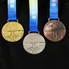 Medalhas de Metal para Eventos de Competição de Taekwondo Personalizadas Dia Esportivo Escolar Medalhas de Artes Marciais Sanda Medalhas de Presente Empresarial