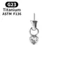 Pendientes de aleación de titanio G23 de inserción, Colgantes de Clavo de Hueso de Oreja, Accesorios Personalizados de Flor de Zirconia con Pasador de Bala F136