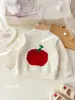 Ropa de Otoño para Niñas Cárdigan de Punto Dulce Jacquard de Frutas Moda de Otoño Versátil Abrigo Suéter Ropa Elegante para Bebé Niña