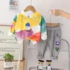 Sudadera con Capucha Estampada Nueva Otoño 2023 Traje para Bebés y Niños Pequeños Pantalón de Manga Larga Conjunto de Dos Piezas para Bebé