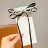 Presilha de cabelo com laço de rede e franjas em glitter prateado, fita com corrente de strass de alta qualidade, acessório de cabelo lateral elegante para meninas
