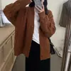 Cardigan de malha estilo coreano outono e inverno, novo, cor pura, doce, reduz a idade, solto, estilo preguiçoso, top torcido, casaco suéter para mulheres