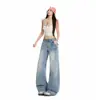 Novedad Estilo Retro Americano Azul Claro con Remaches Otoño 2026 Nuevos Jeans Versátiles para Mujer por Yichun