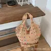 Bolsa de Ombro Estilo Preguiçoso para Ir ao Trabalho na Beira-Mar para Mulheres, Bolsa de Palha para Férias para Mulheres, Bolsa Tote Casual Grande Capacidade de Verão, Bolsa de Ombro