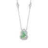 Collar de Plata Pura 925 para Mujer, Nuevo Estilo Chino, Cadena para Clavícula de Jade Africano Natural, Colgante de Calabaza Estilo Ins