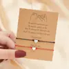 2 peças/conjunto Pulseira de Amizade Charmosa para Casal Coração de Amor Margarida Pedra Vulcânica Pulseiras para Mulheres Homens Joias de Sorte e Desejo