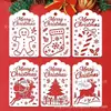 Plantillas de pintura hueca decorativas navideñas europeas y americanas, etiquetas de regalo, para hacer tarjetas de felicitación, moldes de impresión y estampado DIY para niños