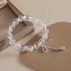 Pulseira de Cabacinha de Cristal Branco Natural, Luxo Acessível, Elegante, Versátil, Design de Nicho, Presente para Melhores Amigas, Modelo Feminino