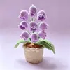 En Stock Tejido a Mano 9 Cabezas Muguete Lindo Hilo de Cuatro Hebras Planta en Maceta Decoración de Escritorio Adorno Planta Artificial en Maceta Venta al por Mayor