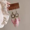 Pendientes Miao de plata de imitación étnica, atracciones turísticas, pendientes de flores bohemias, pendientes largos con borlas, venta al por mayor