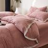 Juego de Cuatro Piezas de Invierno Cepillado Espeso Cálido Clase A Lujo Accesible Funda de Edredón de Gama Alta Sábanas Ropa de Cama Nantong Textiles para el Hogar