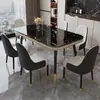 Ins estilo crema simple mesa de comedor de placa de roca mármol diseño moderno mesa de comedor de placa de roca mesa para hogar apartamento pequeño