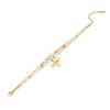 [Bingmeng] Pulsera de acero inoxidable Flor de Perla encantadora mariposa pulsera de doble capa nueva joyería europea y americana B547