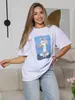 Camiseta Suelta con Estampado de Cabeza de Pato Linda, Versátil Casual Adorable Nicho Manga Corta Algodón Puro Cuello Redondo Manga Media Top