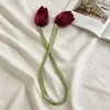 2026 Corda para Encadernação Decorativa Acessórios de Botão de Tulipa Suprimentos Tecido Doce Acessórios para Roupas e Cabelo com Cabeça Dupla Flor Artesanal
