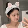 Diadema de felpa estilo coreano con un lindo diseño de caricatura, perfecta para crear un look de corona alta, ideal para otoño e invierno, y se puede usar como accesorio para el cabello para aplicar mascarillas faciales