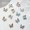 Joias para Nail Art Celebridade da Internet Borboleta de Cristal Diamante Exquisita Aurora Fantasia Brilho Borboleta Estereoscópica Diamante Acessórios de Unha de Luxo Acessíveis