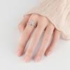 Explosiones de Sonido al Agitar Micro Diamante Trébol de Cuatro Hojas de la Suerte Anillo Giratorio Apertura Ajustable Expresión Regalo para Novia