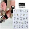Pegatinas de Uñas Finas Flexibles Pinceladas Negras Mariposa de Tinta Incrustada en Oro Estilo Chino Mariposa Pincelada a Mano