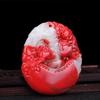 Xinjiang Hotan - Colgante de jade rojo, blanco, dorado, de seda, jade Pixiu, para hombre y mujer, con piedra de sangre, para collar y productos vivos