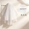 Velo de novia estilo coreano para boda, propuesta, compromiso, fiesta súper de hadas, tocado simple y esponjoso, accesorios para entrega de certificados y sesiones de fotos, venta al por mayor