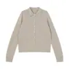 Love and Nancy Trece Líneas 2026 Otoño Estilo Coreano Ajuste Relajado Lana Pura Solapa de Pico Cardigan Suéter 04973