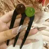 Pasador de Pelo Simple con Perlas de Tres Dientes de 8cm Artefacto para el Cabello en la Parte Posterior de la Cabeza Pasador Elegante Estampador de Cabello Moda Pasador de Cabello Peine de Cabello
