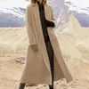 Moda femenina transfronteriza 2026, estilo europeo y americano, abrigo extralargo, talla grande, prenda exterior oversize, abrigo de lana casual, tienda independiente TEMU