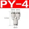 Conector Neumático Recto PU Bidireccional PV Tri-vía Tipo T Tipo Y Cuatro Vías Cinco Vías Conector Manguera de Aire 8MM Negro y Blanco