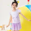 Traje de baño rosa estilo princesa para niñas, lindo con lazo y volantes, traje de baño para vacaciones en aguas termales para niños
