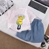 Ropa para Niños de Comercio Exterior para Niños, Conjuntos Elegantes de Dibujos Animados de Manga Corta, Ropa de Verano para Bebés, Conjuntos de Dos Piezas Modernos, Delgados y Atractivos
