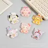Perro y gatito Sanrio brillantes de dibujos animados, pegamento de crema, accesorios de resina DIY, colgante para bolso, adornos de animales pequeños DIY